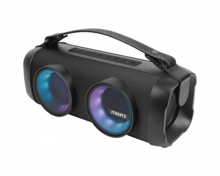 STREETZ Wireless LED Speaker 2x 4 W - Bluetooth Boombox Black