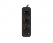 Power Strip 3-sockets 1.5 Meter - Black